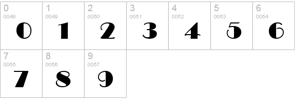 Broadway Regular numbers 0-9 preview