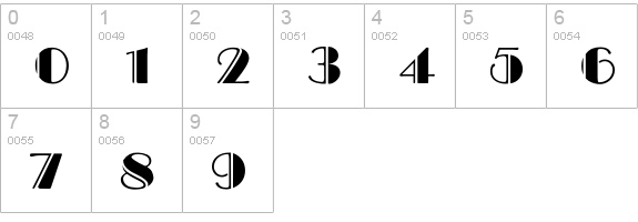 BroadwayEngraved numbers 0-9 preview