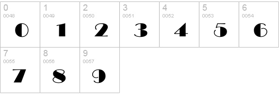 BroadwayExt-Normal numbers 0-9 preview