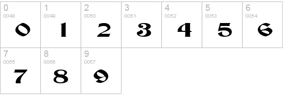 BuckinghamWide Regular numbers 0-9 preview