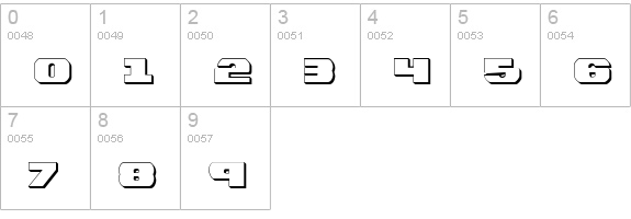Bummer 3D numbers 0-9 preview