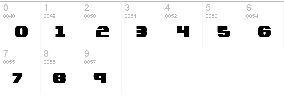 Bummer Condensed numbers 0-9 preview