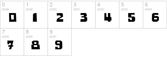 Buster-Bold numbers 0-9 preview