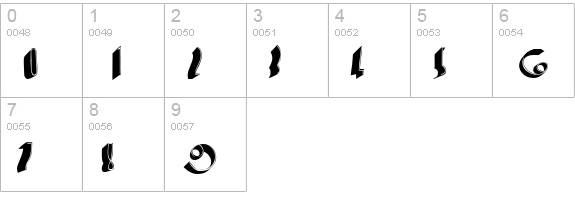 CafeNoirShadow numbers 0-9 preview