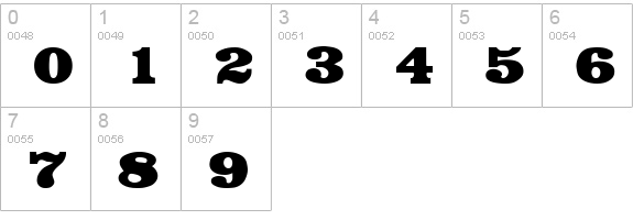 Cairo SF numbers 0-9 preview