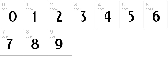 Calendar Normal numbers 0-9 preview