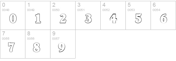 CalgaryOutline-Heavy-Regular numbers 0-9 preview