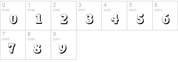 CalgaryShadow-Heavy-Regular numbers 0-9 preview