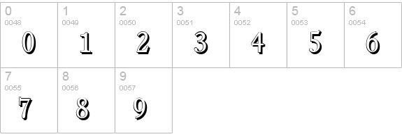 CalgaryShadow-Light-Regular numbers 0-9 preview