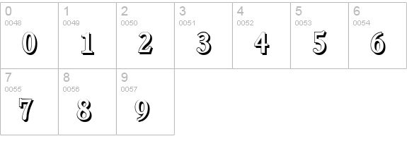 CalgaryShadow-Medium-Regular numbers 0-9 preview