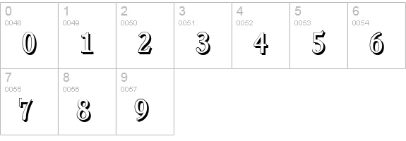 CalgaryShadow-Regular numbers 0-9 preview