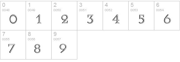 Caligula numbers 0-9 preview