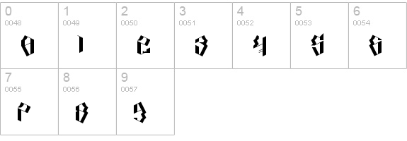 Calligraphy Aquiver Regular numbers 0-9 preview