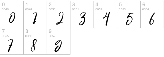 Calligraphy Brilliant numbers 0-9 preview