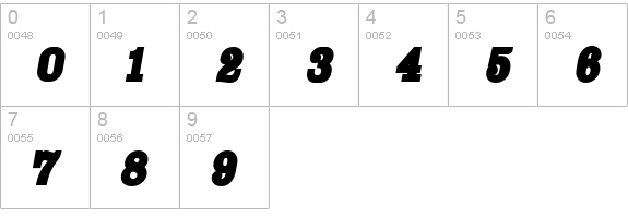 Cam ExtraBoldOblique numbers 0-9 preview