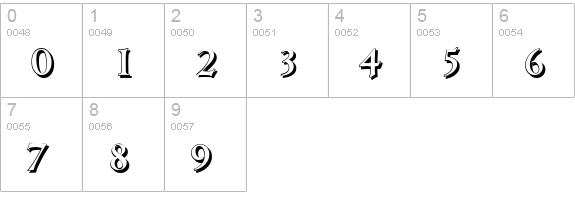 CambridgeShadow-Medium-Regular numbers 0-9 preview