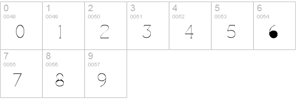 Camelot Regular numbers 0-9 preview