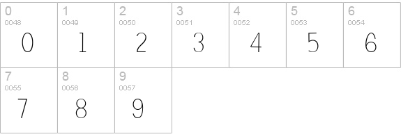 Candy Square BTN Lt numbers 0-9 preview