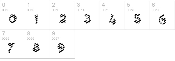 CaneStriped Normal numbers 0-9 preview