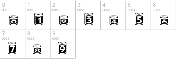 CanGoods numbers 0-9 preview