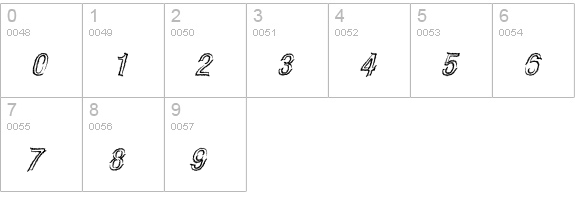 CARBONCILLO PALO Italic numbers 0-9 preview