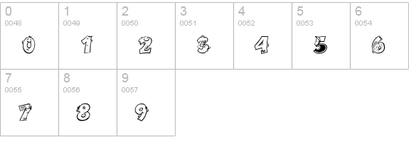 caricature numbers 0-9 preview