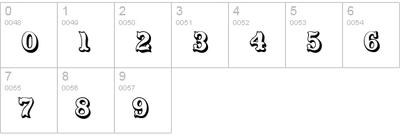 CarnivalMF OpenShadow numbers 0-9 preview