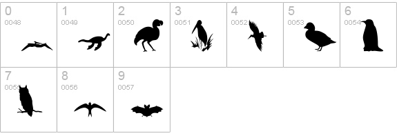 Carr Animal Dingbats numbers 0-9 preview