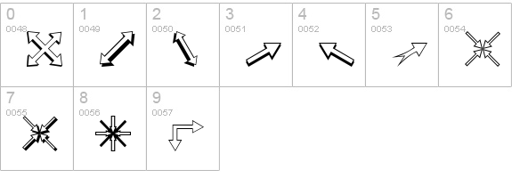 Carr Arrows (outline) numbers 0-9 preview