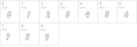 Cartoon Hollow Thin numbers 0-9 preview