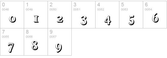 CasablancaShadow-Medium-Regular numbers 0-9 preview