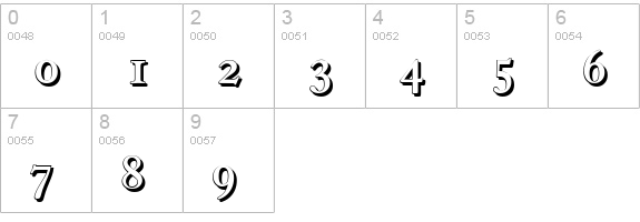 CasablancaShadow-Regular numbers 0-9 preview