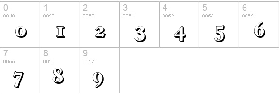 CasablancaShadow-Xbold-Regular numbers 0-9 preview