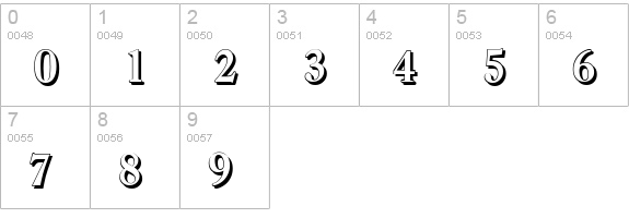 CasadShadow-Bold numbers 0-9 preview