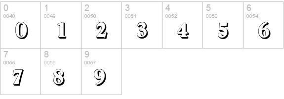 CasadShadow-Heavy-Regular numbers 0-9 preview