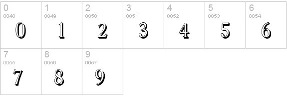 CasadShadow-Light-Regular numbers 0-9 preview