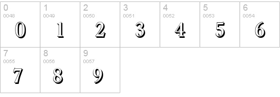 CasadShadow-Medium-Regular numbers 0-9 preview