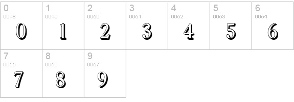 CasadShadow-Regular numbers 0-9 preview
