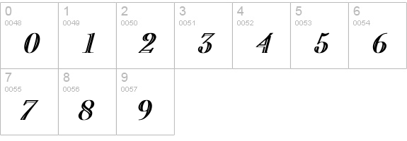 CaslonOpenFace Bold Italic numbers 0-9 preview