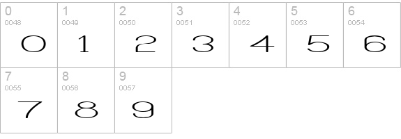 Castorgate Wide numbers 0-9 preview