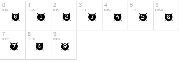 cats MEOW numbers 0-9 preview