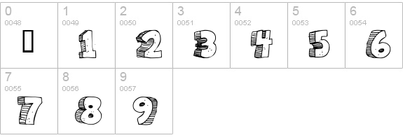 Caveman numbers 0-9 preview