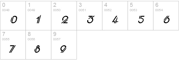 CentreClawsSlant numbers 0-9 preview