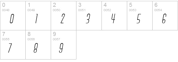 Century Light numbers 0-9 preview