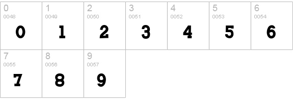 CF Green Monster Regular numbers 0-9 preview