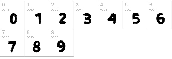 CF Haunted House Regular numbers 0-9 preview