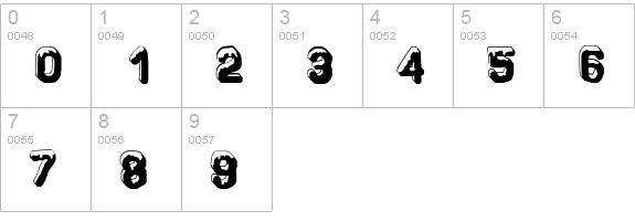 CF SnowBall Regular numbers 0-9 preview