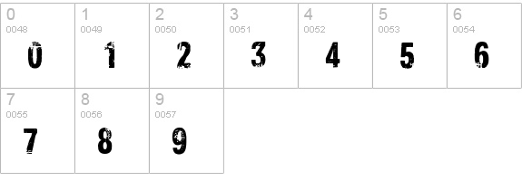 CF Xerography Demo Regular numbers 0-9 preview