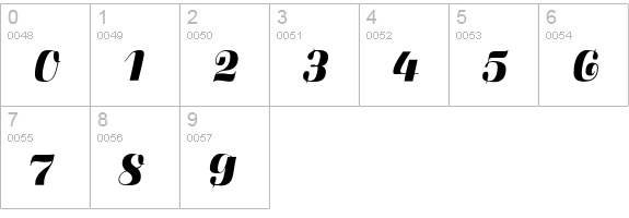 CgFluidum-Bold numbers 0-9 preview