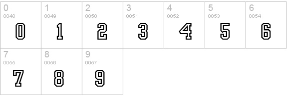 CgYearbookOutline numbers 0-9 preview